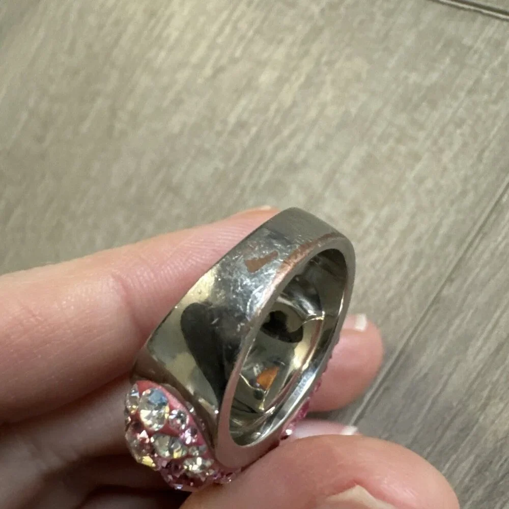 Swarovski × Hello kitty collaboration ring Kawaii Sanrio silver color Sz 58 8.5‎